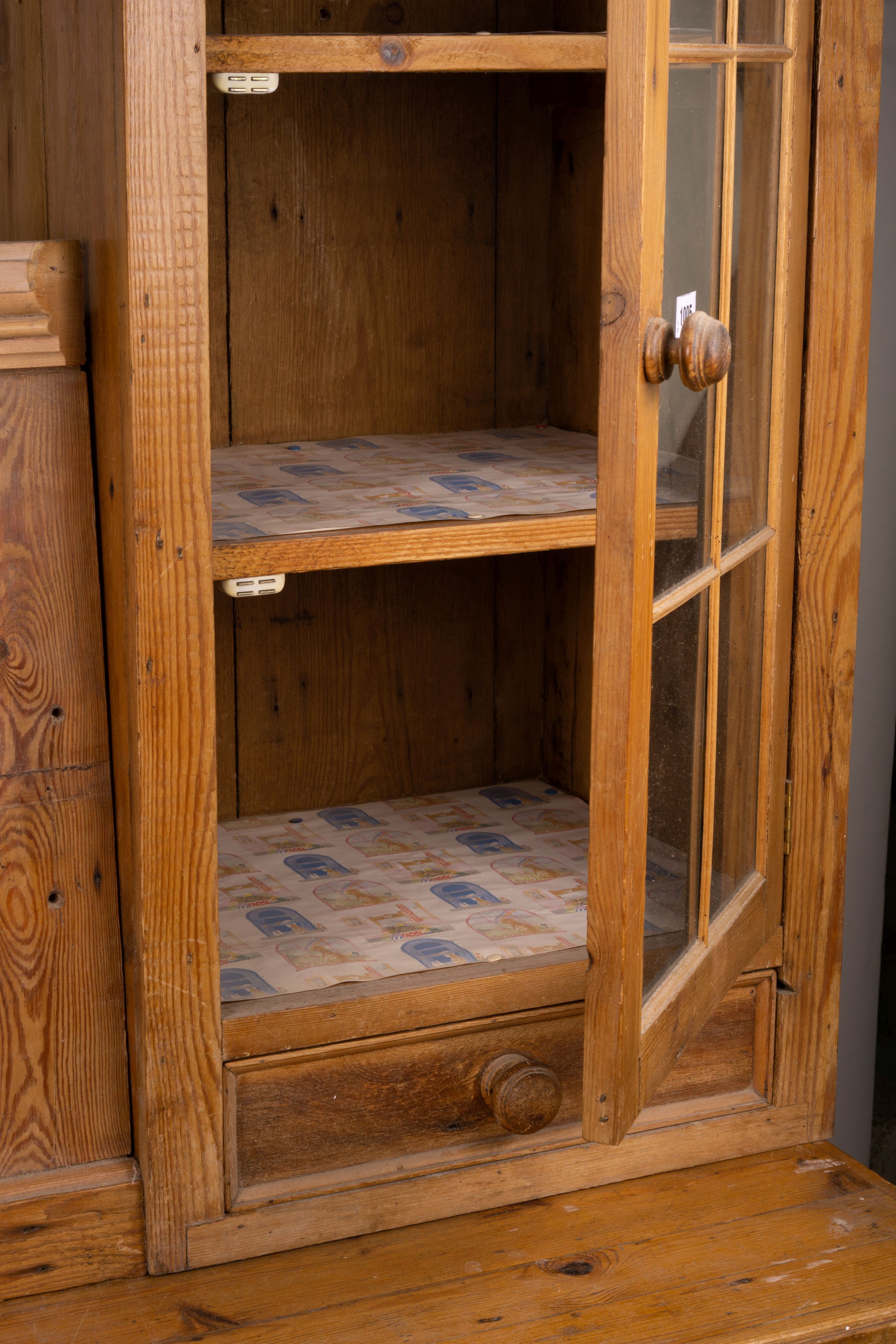 A stripped pine dresser, W.185cm D.66cm H.202cm